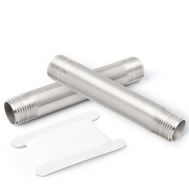 TAISHER 2 PCS Stainless Steel Pipe Fittings, 3/4" BSP x 3/4" BSP Male Threaded, 4" Length Nipple Cast Pipe