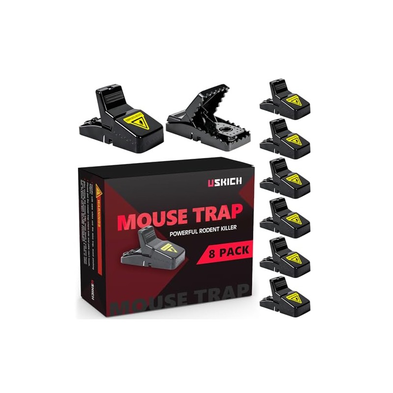 USKICH 8 Pack Mouse Traps Indoor for Home, Mouse Trap