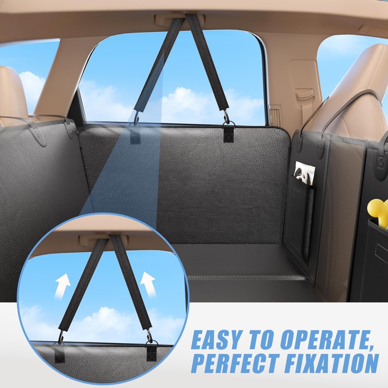 ROUWINNE Car Seat Cover for Back Seat, Adjustable Elastic Straps,