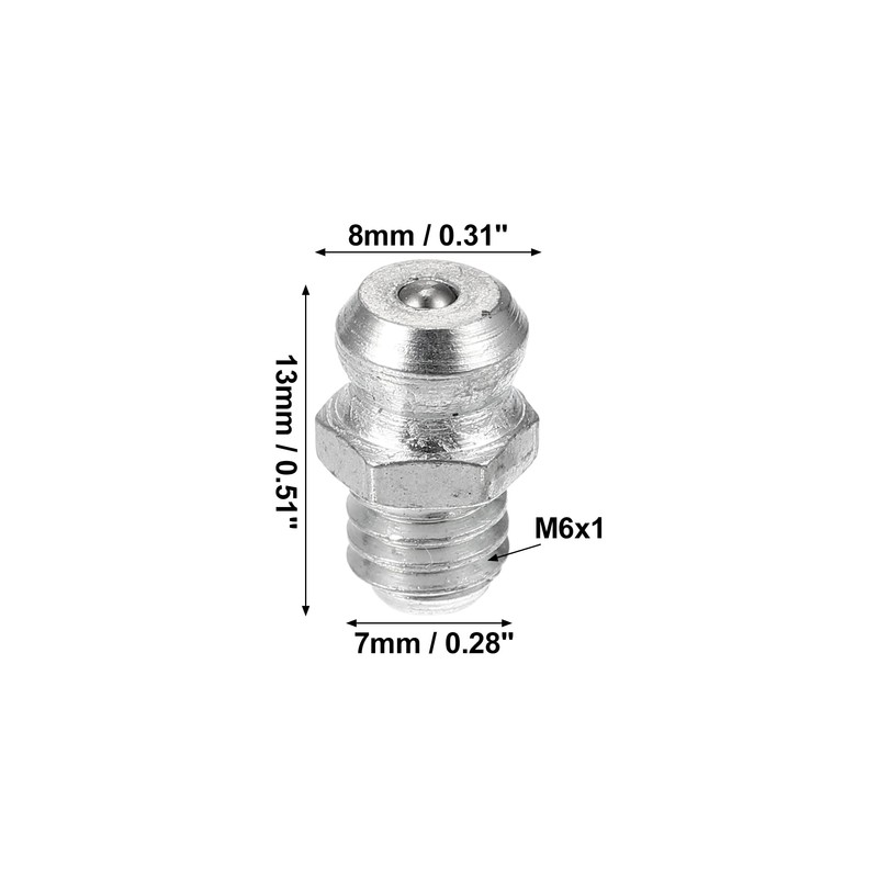 X AUTOHAUX 100 Pcs M6x1 Grease Nipple Fitting Straight 180