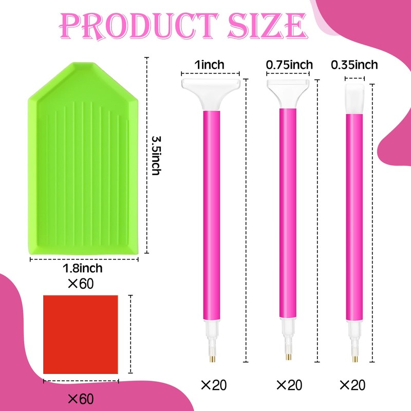 Affrolling 180 Pcs 5d Diamond Art Painting Tools and Accessories