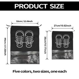 KALUROIL Pack of 10 Travel Shoe Bags with Transparent Window and Drawstring Water and Dust Resistant for Travel and Home Storage