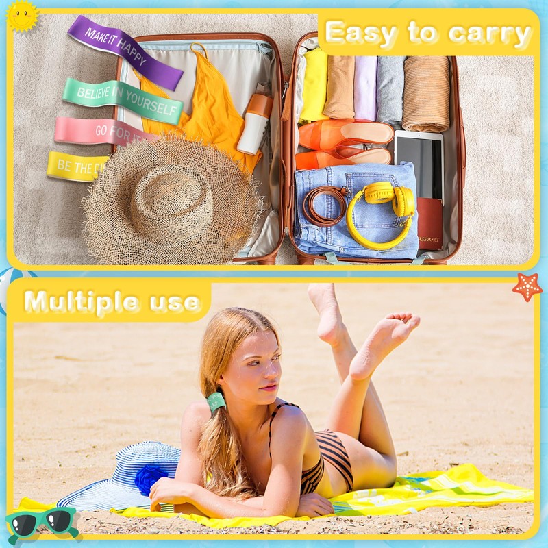 Boao 8 Pack Towel Bands for Beach Chair, Pool &