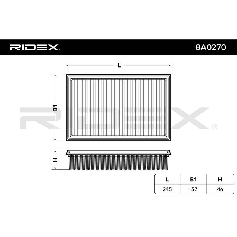 RIDEX Air Filter 8A0270 Agila (A) (H00) IGNIS II 245