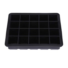 Bandeja de silicona para cubitos de hielo, 20 rejillas, para hacer cubitos de hielo, bar, hotel, restaurante, uso doméstico(Negro)