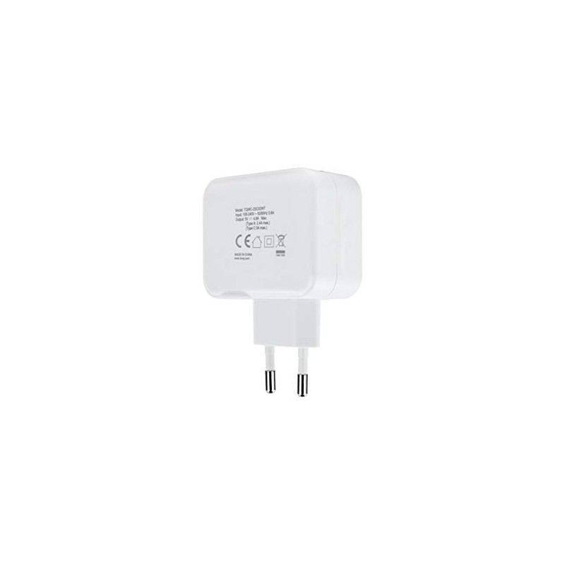 Brightium Doppeltes USB-C- und USB-C-Wandladegerät, 27 W, Weiß, ideal zum