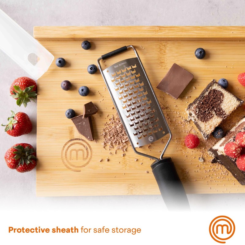 MasterChef Cheese Grater Handheld, Flat Grater Small for Food Like