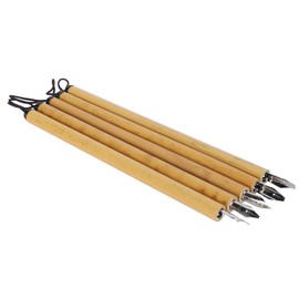 Aramox Juego de Pluma de Inmersión de bambú, Kit de Caligrafía de Dibujo Natural con Caja de Regalo para Artistas de Manga, Caricaturistas, Práctica de Escritura en (juego de puntas planas)