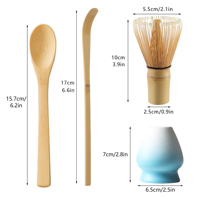 Set of 4 Matcha Tea Set Matcha Whisk and Whisk