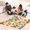 Fisca Kids Train Set with Map Mat, 200PCS Toddler Electric