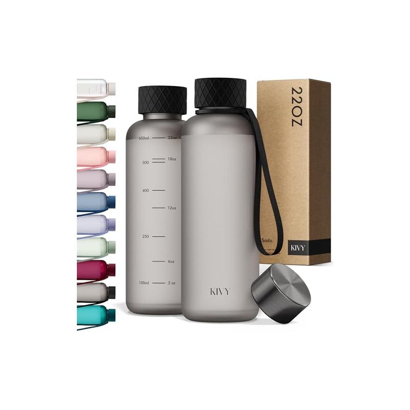 KIVY Tritan Water Bottle (Ash Black, 650ml)