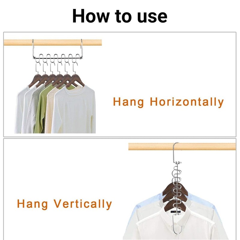 AIMALL Space-Saving Clothes Hanger 15x1.8in Iron Multi-Layer Organiser with 9