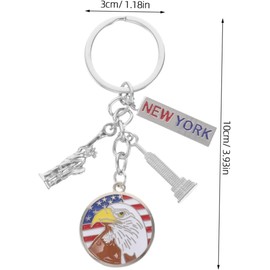 Llaveros De Águila Con Cabeza De Estatua y Bandera De Uu Souvenirs Patrióticos Para Celebraciones Del Día Independencia y De Nueva York