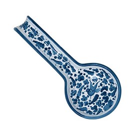 Italian Ceramic Spoon Rest Arabesco Turchese - Fratelli Mari Deruta