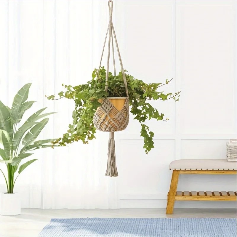 Outdoor Plant Hanger Macrame – Boho Macrame Plant Hanger For