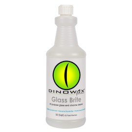 Dinowax- Glass Brite - Auto Glass and Chrome Cleaner - For Detailing Windshields and Windows - Non-Streaking Concentrate - Professional Grade (32 Oz)