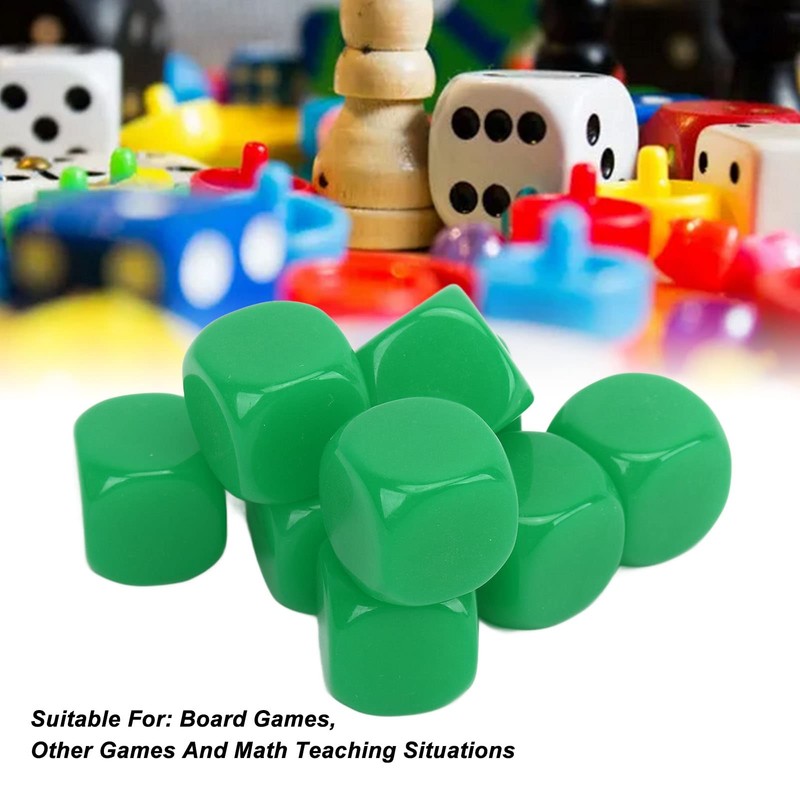 RiToEasysports 30pcs 16mm Plastic Rounded 6 Sided Blank Dice Set