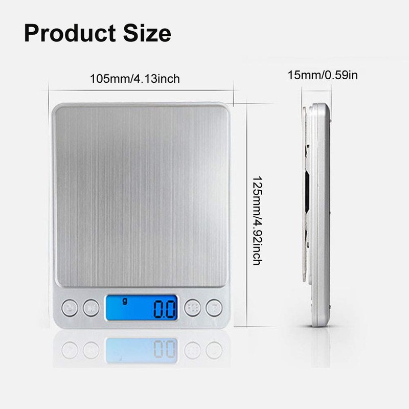 Báscula digital de cocina, de acero inoxidable de alta precisión,