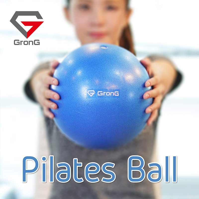 GronG Pilates Ball Anti-Burst with Inflatable Straw, Purple