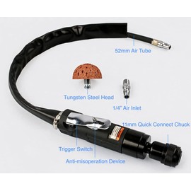 Mefape Low Speed Tire Repair Kit, 2500RPM Air Tire Buffer Tire Patch Kit, Pneumatic Tire Buffing Wheel, Grinding Cutting Deburring Polishing Machine, Cleaning Tool, Rear Exhaust, Tungsten Steel Head