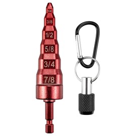 LYNCSEDAR 6-in-1 Copper Tube Expander, Red Swaging Tool HVAC with Drill Bit Holder & Carabiner, Swage Tool for 1/4, 3/8, 1/2, 5/8, 3/4, 7/8 Pipe, Swedge Tools for AC Tubing Swagging Repair