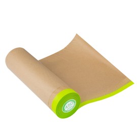 Pre-Taped Masking Paper for Painting - 18 inch x 50 feet Tape and Drape Painters Paper, Paint Adhesive Protective Paper Roll for Covering Skirting, Frames, Cars and Auto Body (1 Roll) | Tangibay