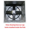 4" Square Light Pole Top Cap- Black Plastic by Deltech