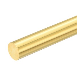 sourcing map 1 Pcs 25/32"(20mm) Dia Brass Solid Round Rod, 6"(153mm) Length H62 Brass Lathe Bar Stock Round Brass Rod for DIY Crafts Industry Construction