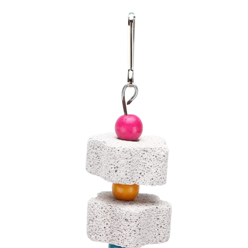 Tnfeeon Bird Beak Sanding Mineral Stone Colourful Bird Block Toy