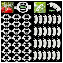 Zliger Pack of 100 Plant Clips with 50 Plant Bender Clips, Plant Training Clips, Plant Clips Tomatoes, Plant Support Clips for Flowers and Vegetables