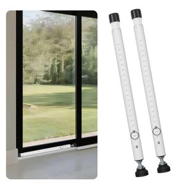 Sliding Door Security Bar, 16 to 51 Inch Adjustable Windows Security Bar, Kid and Pet Protecting Heavy Duty Window Secure Bar, White, 2 Pack