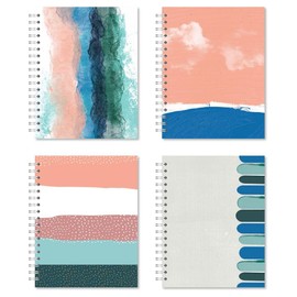 ROARING SPRING New Leaf Paper 100% Recycled Small Wirebound Notebooks, Case of 12, Sustainably Designed, 9.75” x 7.5", 70 Perforated Sheets, College Ruled, 4 Assorted Covers, Made in the USA