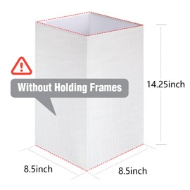 OUTON White Linen Texture Lamp Shade 14.25 x 8.5 x 8.5 inch for Shelf Floor Lamp