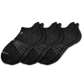 Socks Daze Black Merino Wool Ankle Socks Mens, Womens Compression Arch Support Non Blister Wool Running Climbing Hiking Socks for Best Gifts, 3 Pairs Black, Large