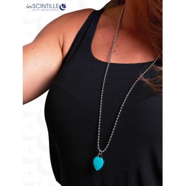 inSCINTILLE Women's Stainless Steel Heart Necklace with Heart Pendant in Gift Box, Stainless Steel