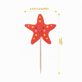 TOYANDONA 48 Pezzi Oceano Mare Animali Cupcake Toppers, Cartone Animato Mare Animale Cupcake Scegli Decorazioni Torta per Sotto La Festa Di Compleanno A Tema Del Mare