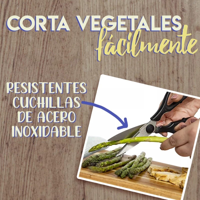 J.H. Company Tijeras De Cocina Multifuncion Con Funda Corta Hueso