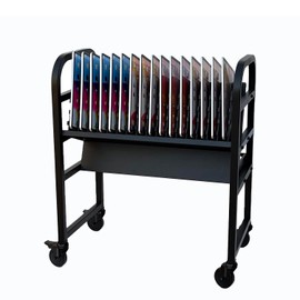 Workington 16-Device Mobile Open School Charging Cart Station for Ipads, Chromebooks, Tablets and Laptops Computer with Power Strip Included, Assembly Required, 1005 Black
