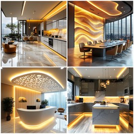 UVTaoYuan LED Strip Lights 24V COB LED Warm 3000K Super Bright LED Strip 16.4ft 5M Dotless High Density Cuttable Flexible for Cabinet Home DIY LED Commercial Lighting Projects (Adapter Not Included)