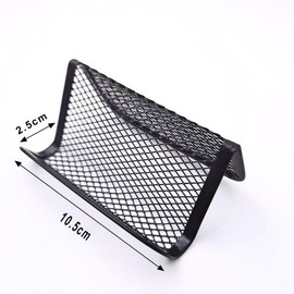 4 PCS Metal Mesh Business Card Holder, Desktop Name Card Organizer Name Card Stand Business Card Holder for Desk Office