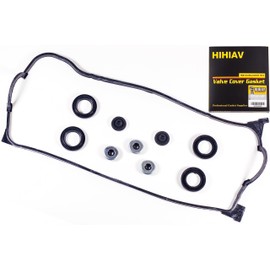 VS50500R Compatible With Honda Civic Engine Valve Cover Gasket & Gromets & Spark Plug Tube Seals 1992-2000 Del Sol Si/S/Si VX CX DX LX VP GX HX Ex Si 1.6L L4 SOHC 16V VC4029 VS50499R