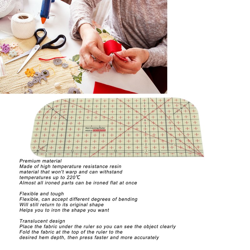 Hot Hem Ruler Professional Heat Resistance Flexible Slip Resistance Sewing