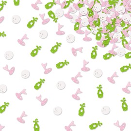 120pcs Golf Confetti, Golf Party Table Confetti, Green&Pink Glitter Golf Ball Table Scatter for Baby Shower, Golf Themed Gender Reveal/Kids Birthday Party Decoration