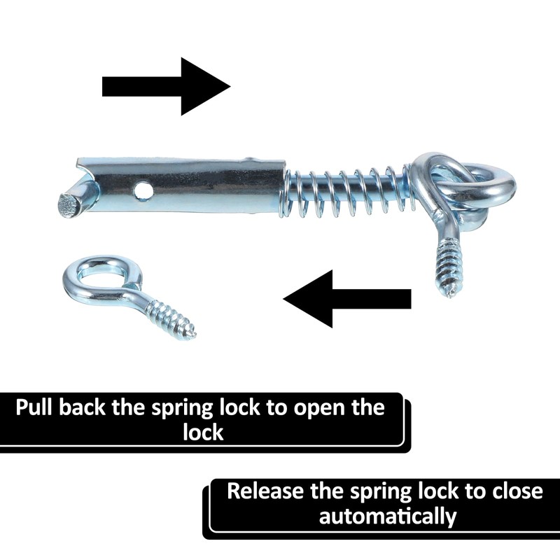 6 Pack Safety Hook and Eye Latch, 2 Inch Stainless