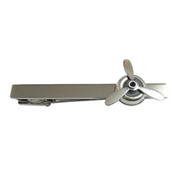 Silver Toned Propeller Square Tie Clip