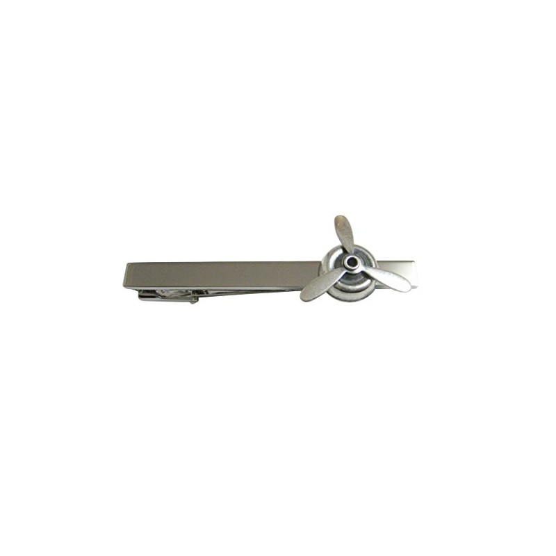 Silver Toned Propeller Square Tie Clip