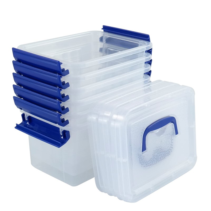 Buyitt 6-Pack 3L Small Storage Containers Boxes, Plastic Storage Box