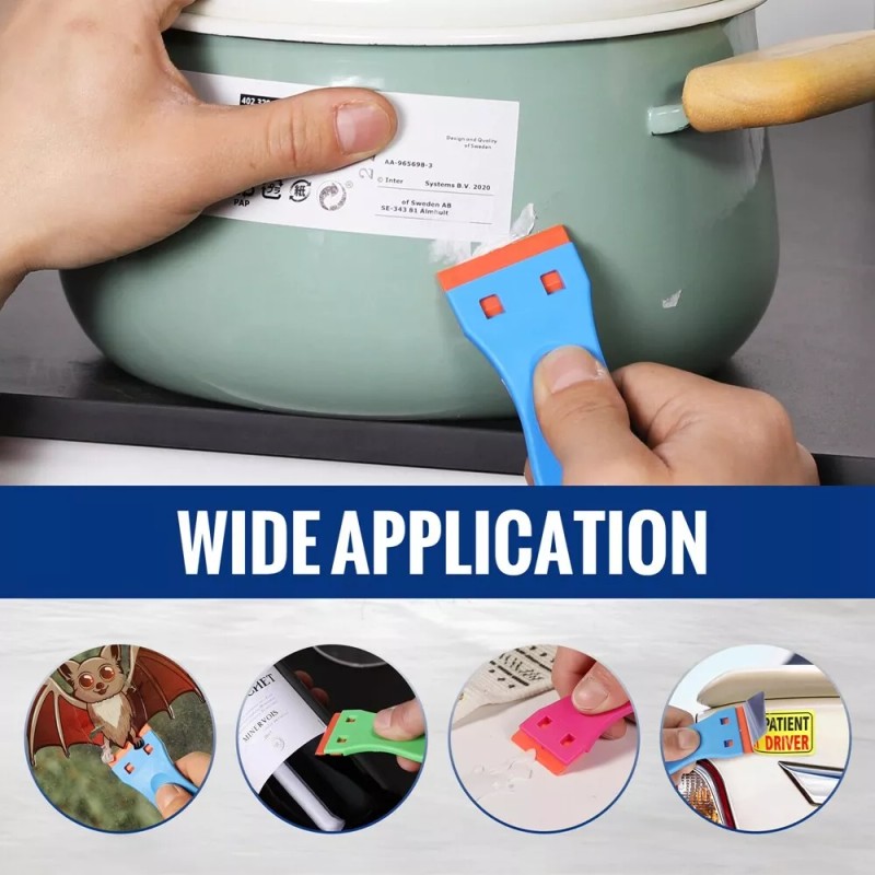 WORKPRO 3-Piece Plastic Razor Blade Scraper Labels Decal and Adhesive