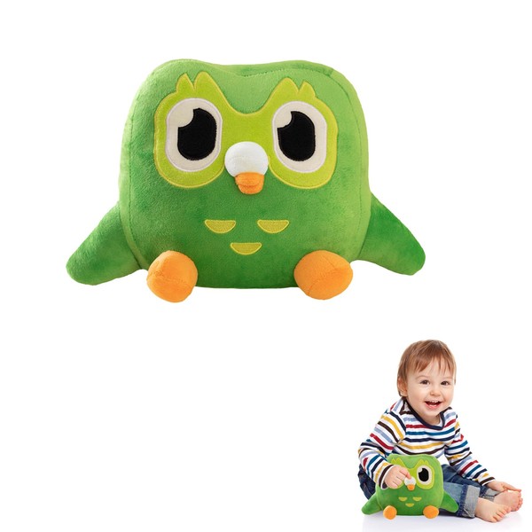 Green Owl Plush Toy, Soft Cartoon Owl Throw, Cushion Plush