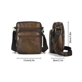 Realmark Men's Shoulder Bags Genuine Leather Cross Body Bag Messenger Business Handbags Small Side Satchel Crossbody Bag